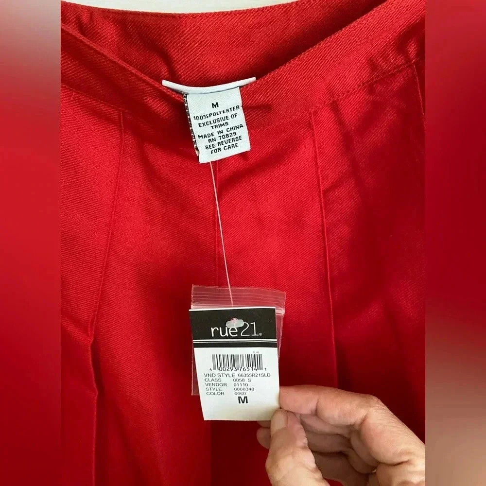 Rue21 red pleated skirt medium NWT